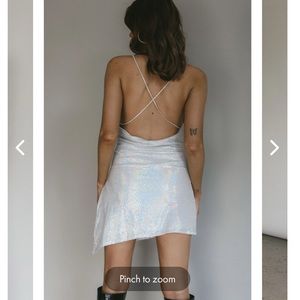Sequin mini dress silver